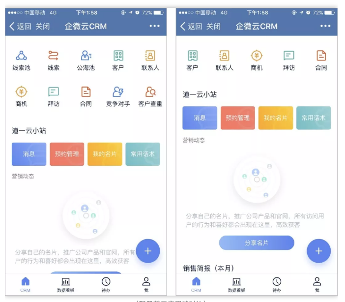 前端展示对比